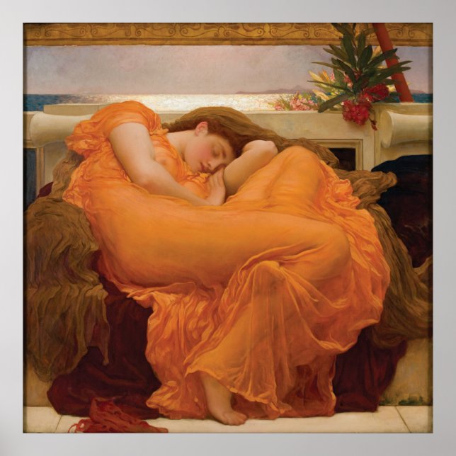 Poster Flaming June par Frederic Leighton (Devant)