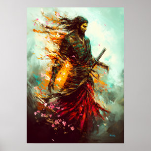 Poster Flaming Samurai – Le Guerrier Éternel