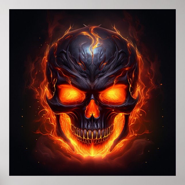 Poster Flaming Skull Fury (Devant)