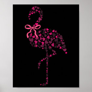 Poster Flamingo Coquette Cœur Mignon Rose Saint Valentin