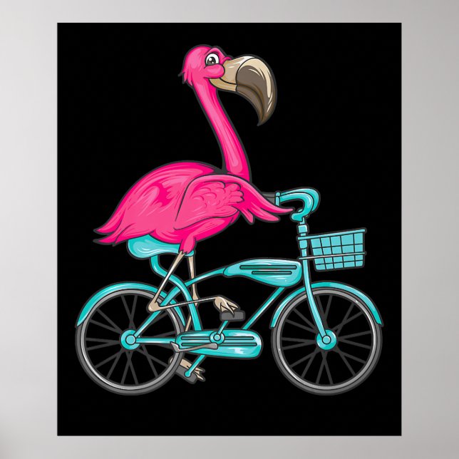 Poster Flamingo | Riding A Bicycle Cool Bikers (Devant)