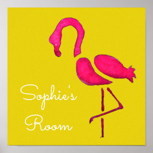 Poster Flamingo rose mignon oiseau unique