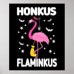 Poster Flamingoo   Honkus Flaminkus Halloween Flamingoo