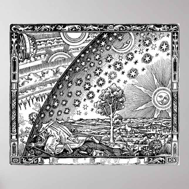 Poster Flammarion Engraving Le Soleil et les étoiles (Devant)