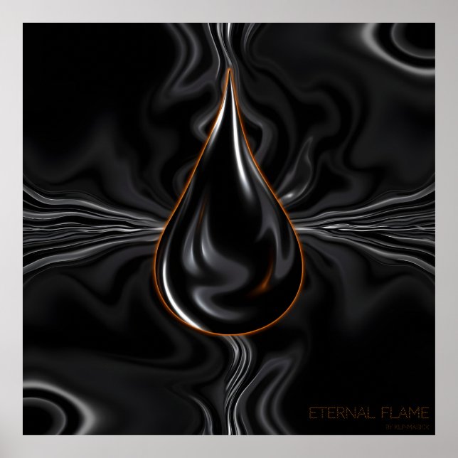 Poster Flamme éternelle - Imaginaire AI Art numérique (Devant)