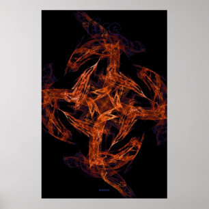 Poster flamme fractale : feu