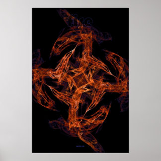 Poster flamme fractale : feu