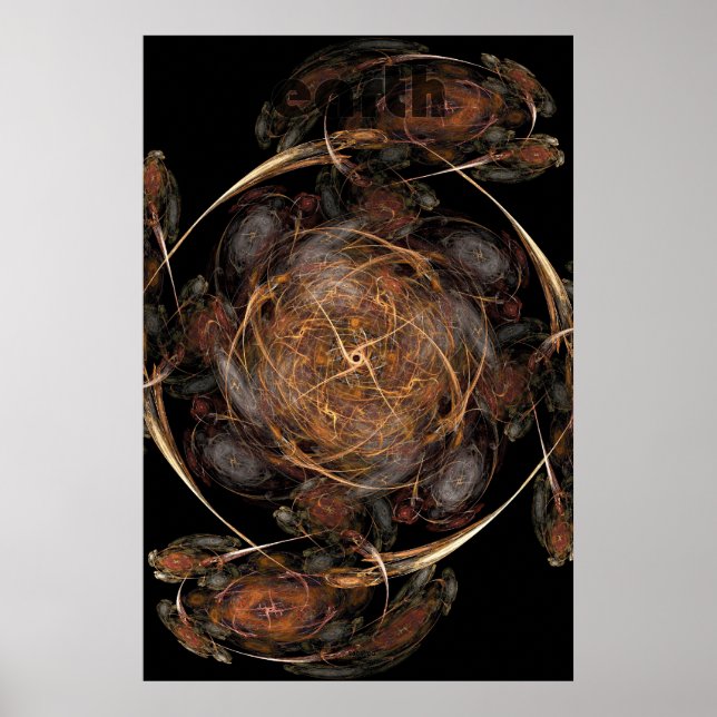 Poster flamme fractale : terre (Devant)