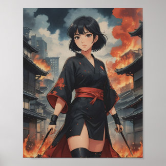Poster flammes de détermination