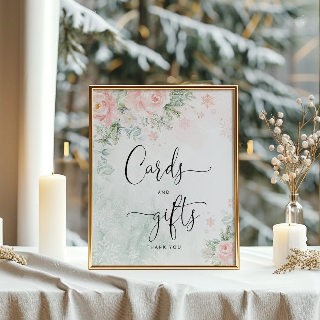 Poster Flammes de neige rose pâle Cartes et cadeaux (Créateur téléchargé)