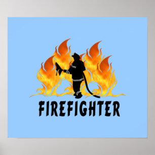 Poster Flammes des pompiers