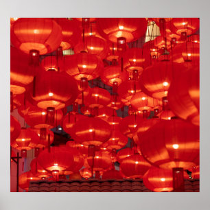 Poster Flammes rouges Nouvel An chinois