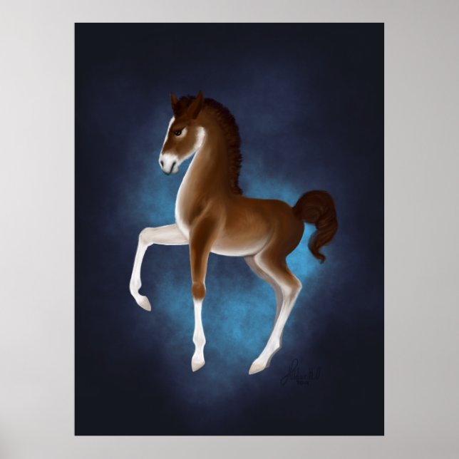 Poster Flâne de luciole : Luminescent Wanderer en bleu (Devant)