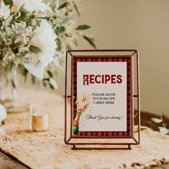 Poster Flannel & fizz Laissez vos recettes Douche nuptial (Créateur téléchargé)