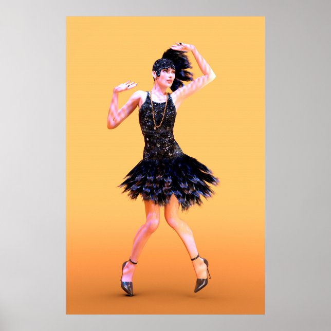 Poster Flapper Dancing Vintage (Devant)