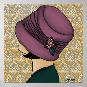 Poster Flapper dans un Casquette
