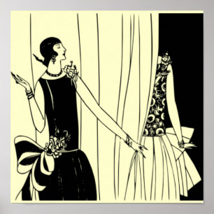 Poster Flapper Deco vintage 1920 2 - Personnaliser