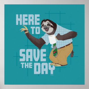 Poster Flash Slothmore - Ici pour Sauver la Journée