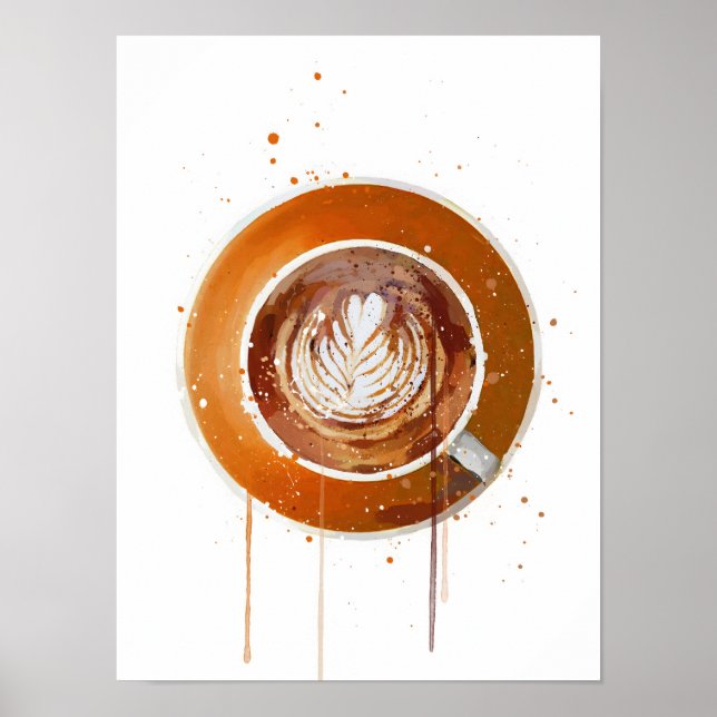Poster Flat White Orange (Devant)