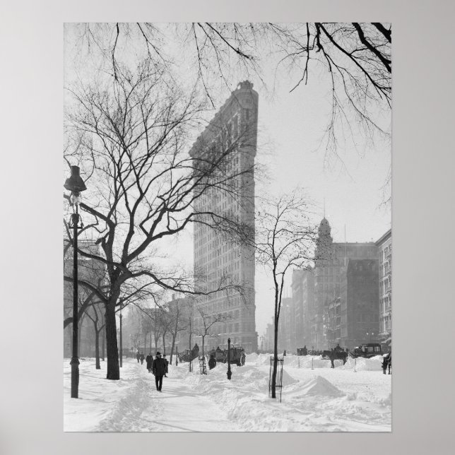 Poster Flatiron Building in Winter, 1905. Photo vintage (Devant)