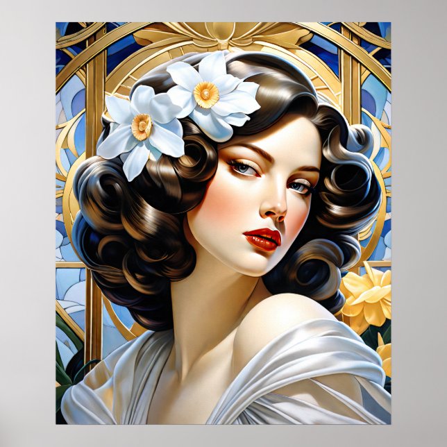 Poster Flavia Art Nouveau Groupe Mucha Style (Devant)