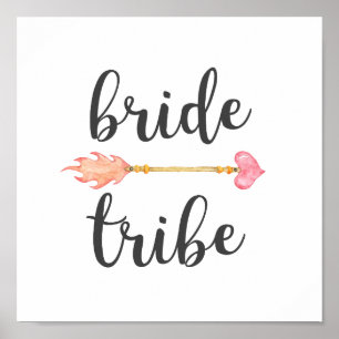 Poster Flèche de coeur tribale de la tribu des Mariées