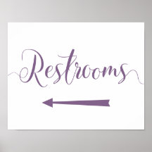Flèche de toilettes violettes - Direction de la fl