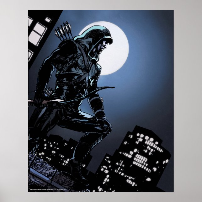 Poster Flèche | Flèche verte au clair de lune (Devant)