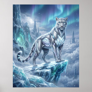 Poster Flèche glaciaire du léopard des neiges néon
