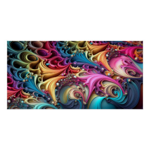 Poster Flèches 3D colorées de style fractal