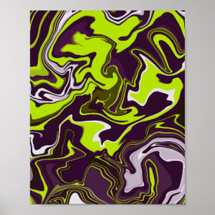 Poster Flèches Abstraites en Lime Vert, Brown & Blanc