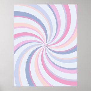 Poster Flèches bleu rose pêche