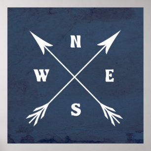 Poster Flèches compass