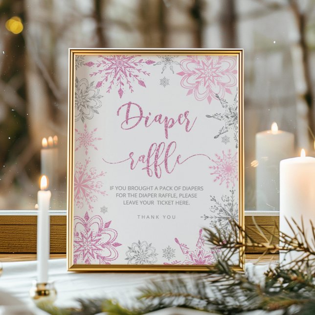 Poster Flèches de neige rose argent Rupture de couche (Créateur téléchargé)