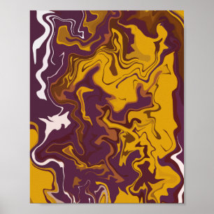 Poster Flèches dynamiques avec Jaune foncé, Brown & Blanc