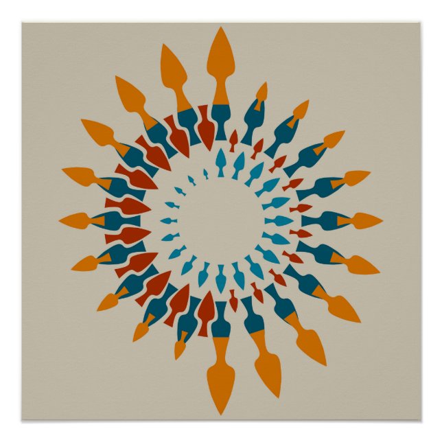 Poster Flèches Mandala (Devant)