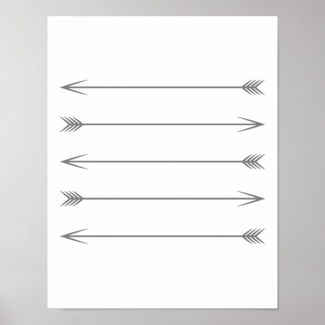 Poster Flèches minimales en gris foncé (Devant)