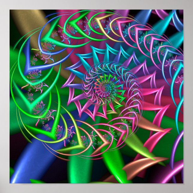 Poster Flèches Motif spiral (Devant)