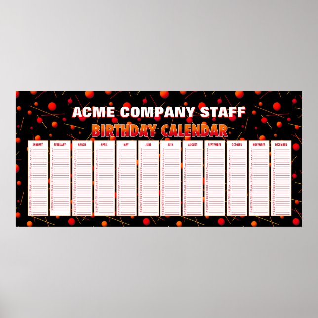 Poster Flèches Perpétuelles Anniversaire Calendrier Poste (Devant)