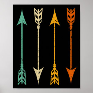 Poster Flèches vintages de tir à l'arc pour la chasse à l