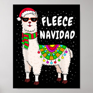 Poster Fleece Feliz Navidad Llama Noël mignon Noël Noël G