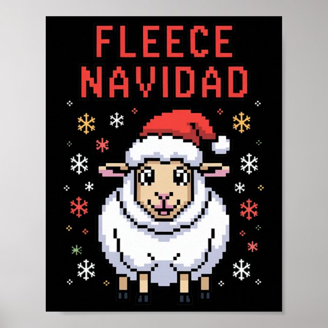Poster Fleece Navidad Ugly Sweat drôle Mouton de Noël (Devant)