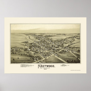 Poster Fleetwood, PA Carte panoramique - 1893