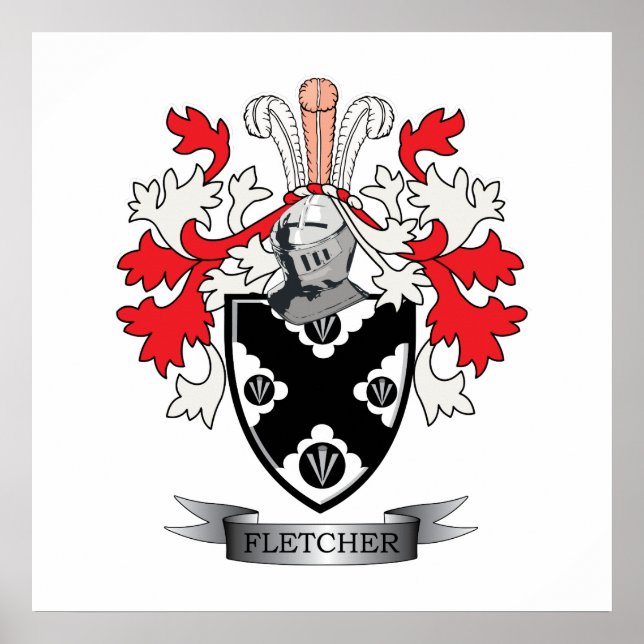 Poster Fletcher Family Crest Coat of Arms (Devant)