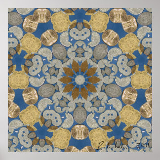 Poster Fleur à étoile de monnaie mondiale