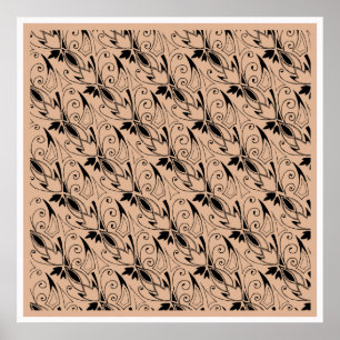 Poster Fleur, an Art Deco Flower Pattern