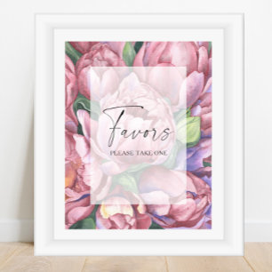 Poster Fleur aquarelle - faveurs nuptiales s'il vous plaî