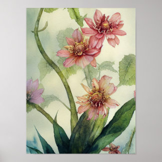 Poster Fleur Aquarelle Fleurs de ressort