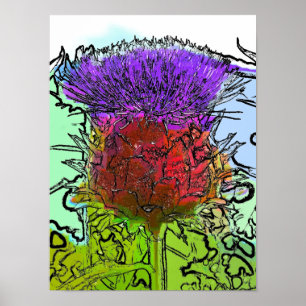 POSTER FLEUR ARTICHOKE