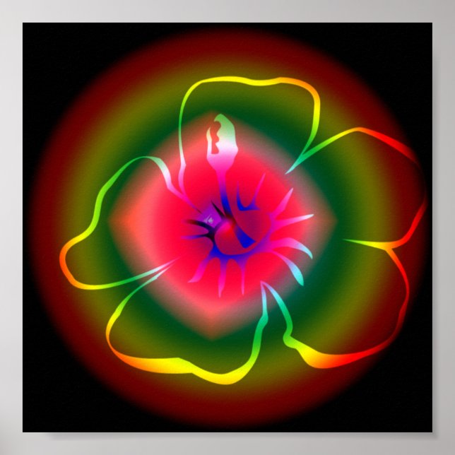 POSTER FLEUR AU NÉON (Devant)